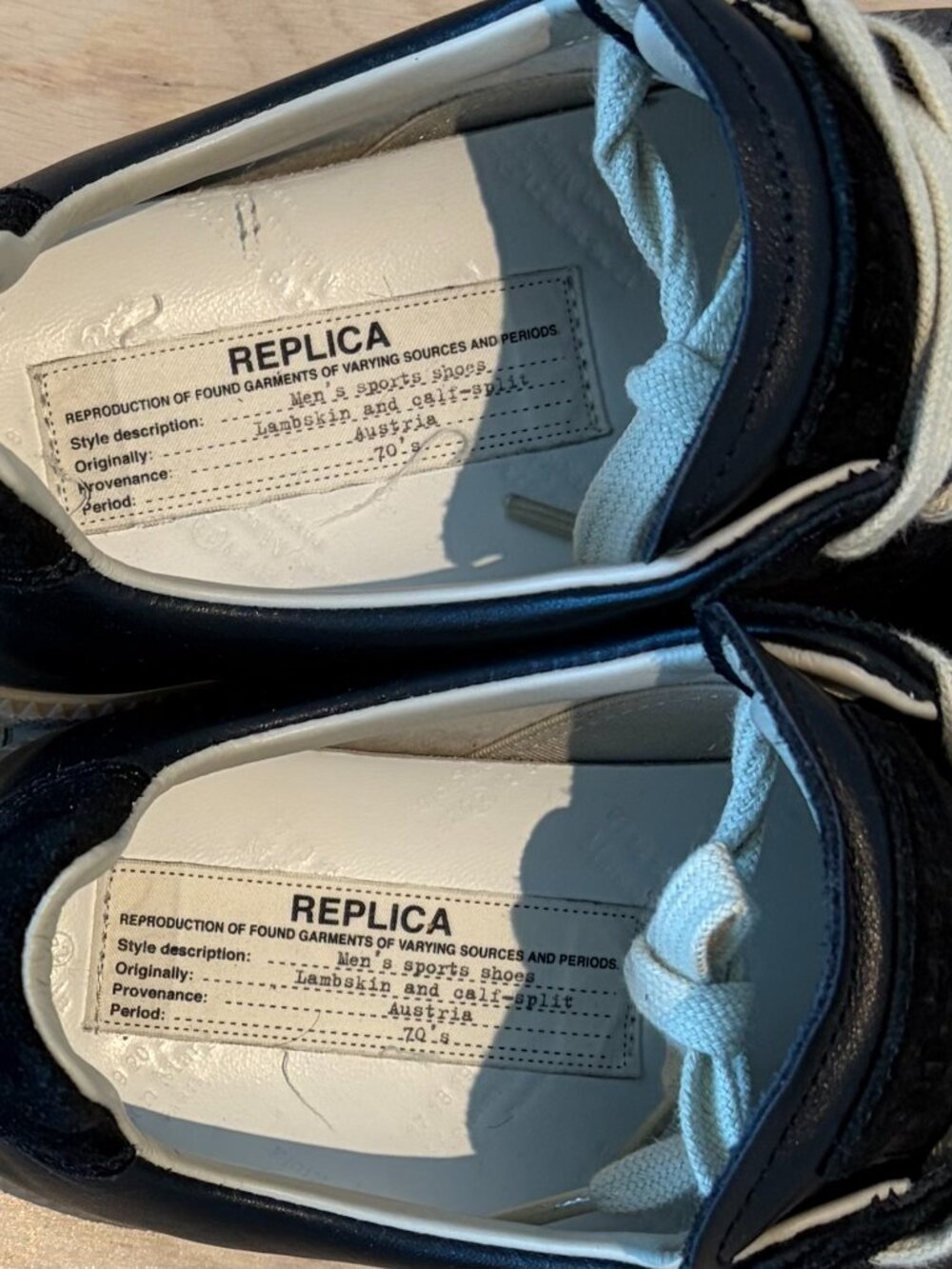 Maison Margiela GAT Leather Suede Sneakers Black 38.5 - Picture 5 of 7